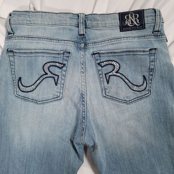Rock and Republic Jeans Y2K Style Blue Ripped - Picture 8 of 8